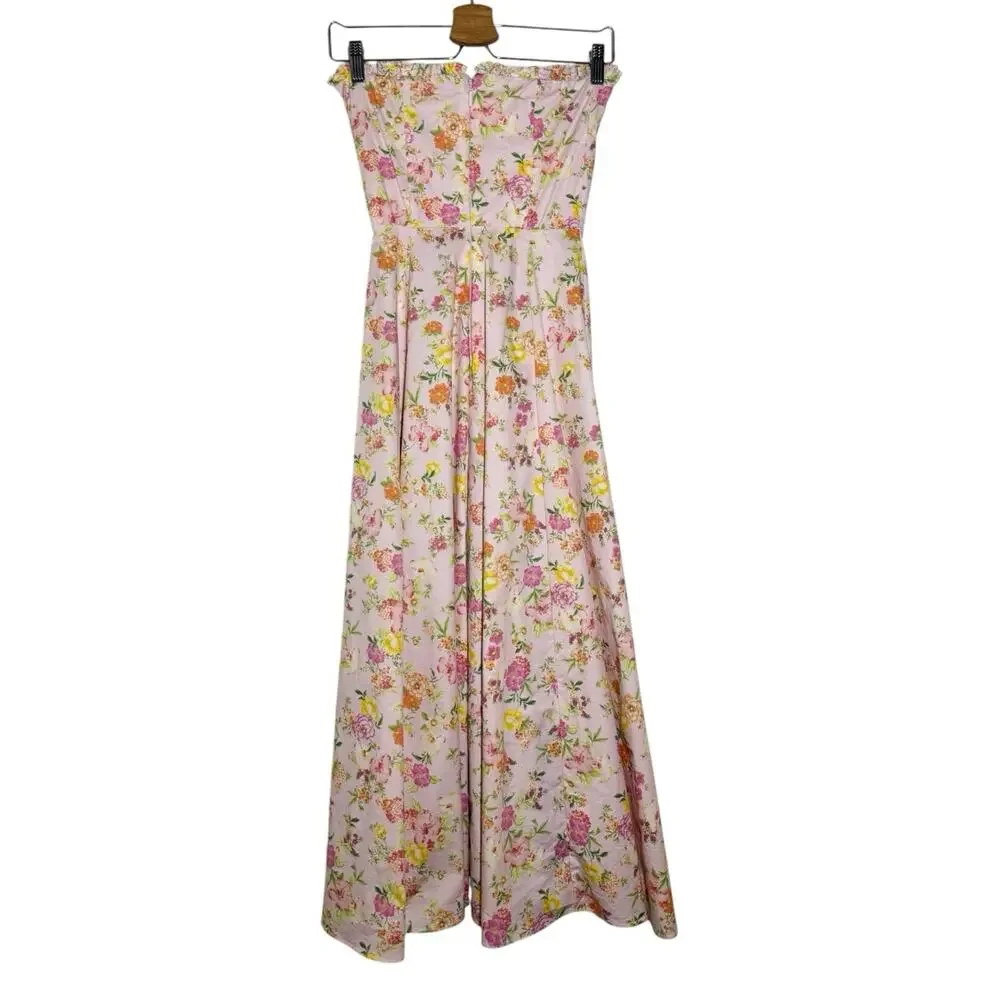 House Of CB Light Pink 2 Piece Floral Corset Clarabelle Midi Sun Dress XS - Picture 5 of 16